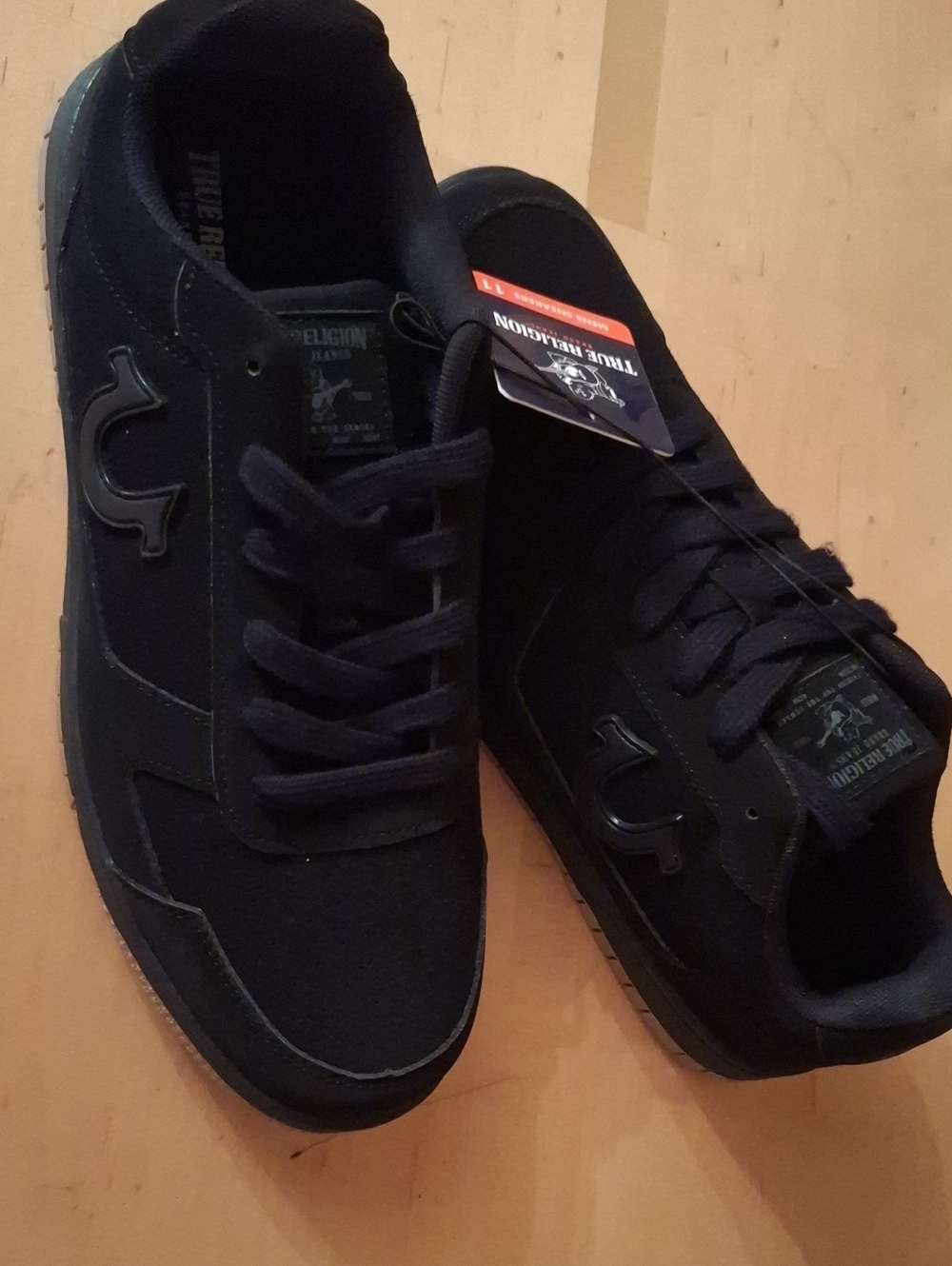 True Religion Men’s Black Low-Top Sneakers with Subtle Logo